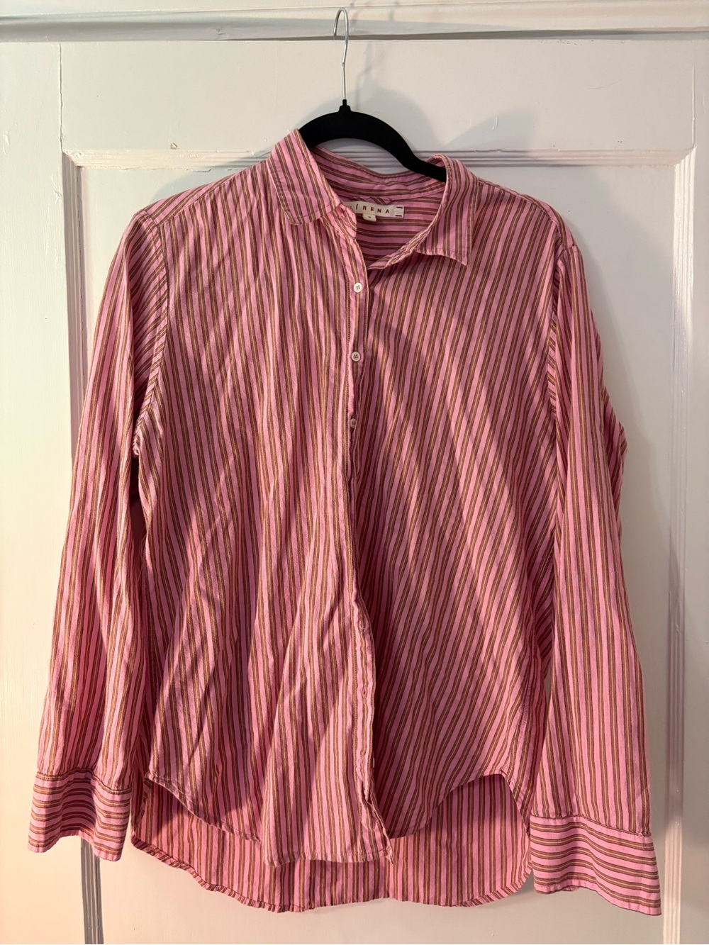 Xirena - Striped Pink Button-Up Womens Small Shirt
